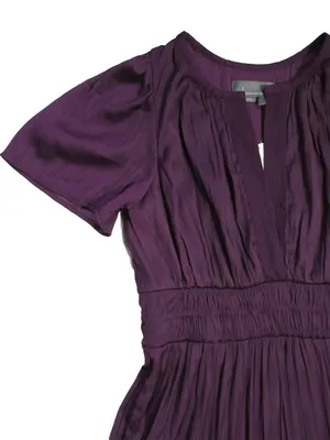 NWT Anthropologie Somerset Maxi in Dark Purple Satin Lumensilk Edition Dress S thumbnail 6