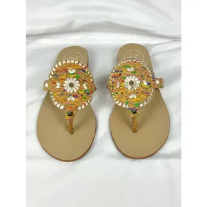 Jack Rogers Georgica Sandals Cork Multicolor Rainbow Accents Sz 7 thumbnail 8