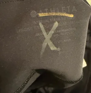 Athleta leggings, size S, black, with pocket and logo detail thumbnail 2