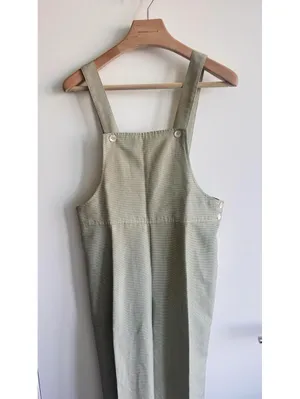 Petite Sophisticate Linen Blend Wide Leg Overalls Jumpsuit Size 14 USA thumbnail 2