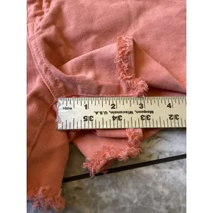 Judy Blue Coral Pink Garment Dyed Denim Frayed Hem Shorts JB150217 Medium thumbnail 8