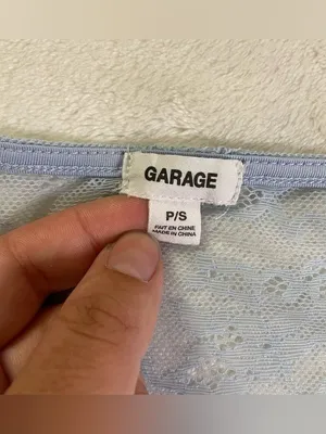 Garage Baby Blue Sheer Lace Crop Top size S thumbnail 2