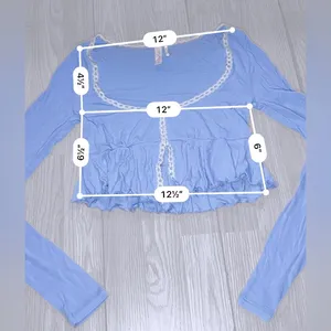 URBAN OUTFITTERS Women’s Long Sleeve Lace Trim Babydoll Top thumbnail 6
