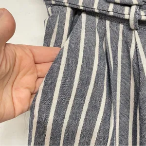Urban Outfitters Grey & White Striped Paperbag Waist Casual Pants Women 6 Belted thumbnail 4
