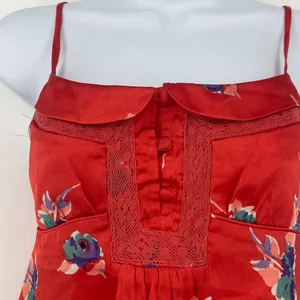 American Eagle Y2K Babydoll Top Sz XS Coquette Satin Festival Smocked Cottage thumbnail 4