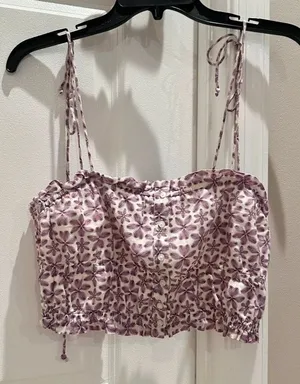 Aerie Woven Button Front Tank Top thumbnail 1