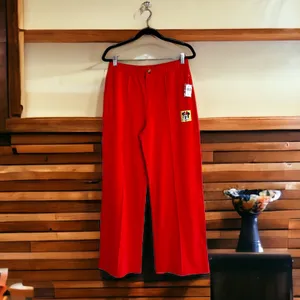 NWT DISNEY Park Bright Orange / Red Pull On Pant Glitter Gold Logo Medium thumbnail 3