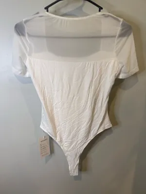 Sheer Mesh White bodysuit Size M thumbnail 1