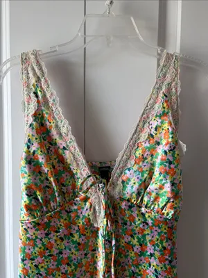 Women's Wild Fable Lace Trim Satin Maxi Slip Dress Size Medium thumbnail 2