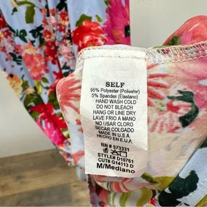 Tropical Floral Print Halter Maxi Dress Baby Blue Gilli ModCloth Vacation Party thumbnail 12