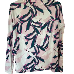Huk Women's Pink and Green Leaf Print Blouse thumbnail 5