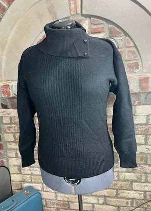 sweater turtle neck ribbed black Size M thumbnail 1