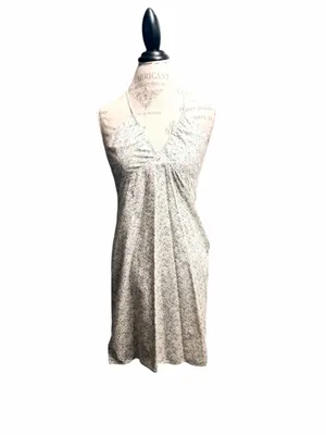 Abercrombie & Fitch Ivory Floral Babydoll Halter Dress Sz S thumbnail 3