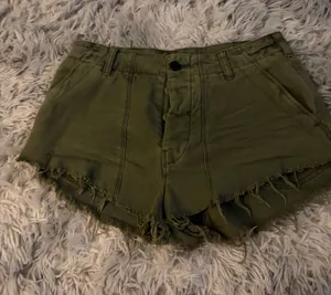 Free people Women's Olive Green Frayed Hem Shorts thumbnail 1