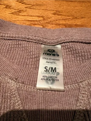Mono B Women’s Crewneck Waffle Knit Sweater - Mauve Brown S/M Farmcore thumbnail 2