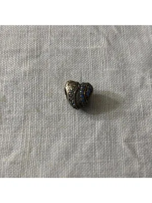 Pandora Heart-Shaped Silver and Blue Stone Pendant bracelet charm thumbnail 2