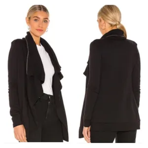 All Saints Dahlia black asymmetrical convertible sweatshirt jacket XS‎ thumbnail 3