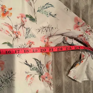 Tabitha Webb Floral Tiered Ruffle Bell Sleeve Blouse Cream Pink Orange Large‎ thumbnail 4