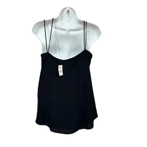 Express Womens Black Strappy Lattice V-Neck Chiffon‎ Cami Tank Top XS NWT thumbnail 4