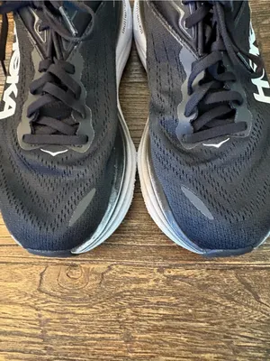 Hoka Bondi 8 Running Shoes Womens 7D Black White Max Cushion Wide thumbnail 3