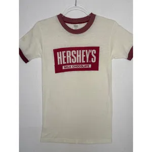 Vintage 90s Hershey’s Milk Chocolate Ringer Tee USA Made Slim Fit Small thumbnail 6