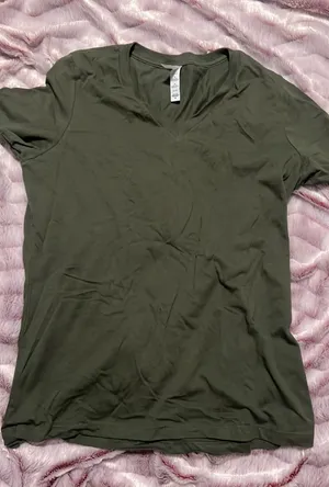 Bella Canvas green v neck  thumbnail 1