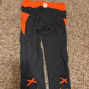 Clemson Tigers Orange and Gray Leggings Women's Large Colosseum Cropped Pockets thumbnail 2