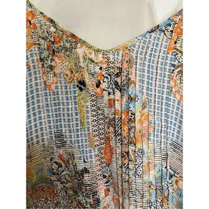 Sanctuary multicolored boho mini pleated sleeveless dress size M thumbnail 6