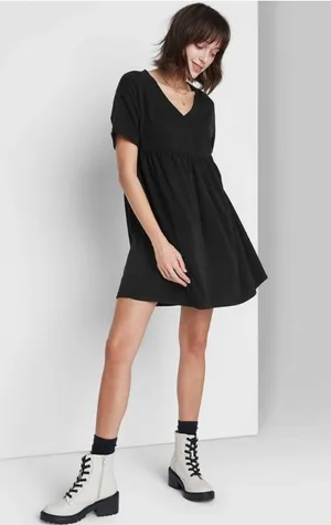 NWT Wild Fable Short Sleeve Babydoll Dress thumbnail 1