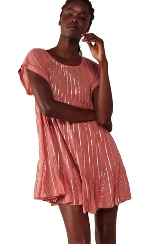 Free People Chiffon Embellished Mini Dress Size Medium thumbnail 1
