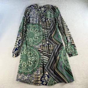 TINY Anthropologie XS Caviana Shirt‎ Dress Blue Paisley Women’s Boho Long Sleeve thumbnail 13