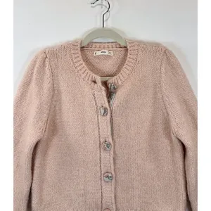 MANGO Womens Cardigan Pink Mathilda Alpaca Chunky Knit Sweater Grandma Small thumbnail 8