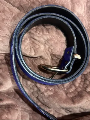 Vintage Purple Suede Belt with Gold-Tone Buckle thumbnail 1