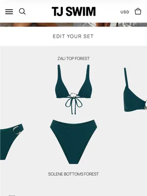 Zali Top & Solene Bottoms Forest Bikini Set by TJ SWIM thumbnail 2