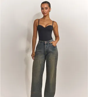 Oh Polly Mars the Label Black Sculpt Cupped Bodysuit thumbnail 3