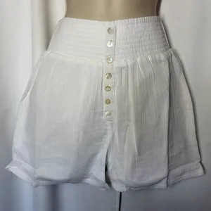 NEW Sundance Women's ZOLA Pull On Shorts White Cotton Gauze XS Beach Vacation thumbnail 5