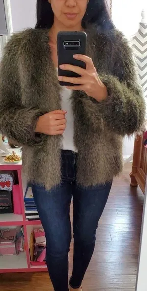 H&M Faux Fur Coat thumbnail 1