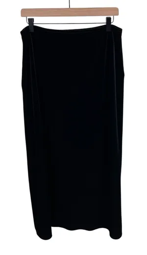 Vintage 90s Y2K Black Velvet Maxi Skirt Size Large Whimsigoth Gothic NY & Co thumbnail 1