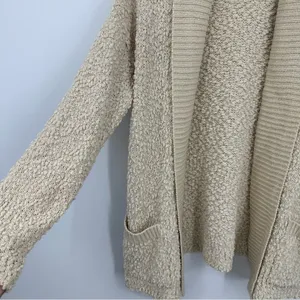 Vintage Style Cream Sweater Cardigan Size Large Boho Fall Cozy Soft Baggy thumbnail 6