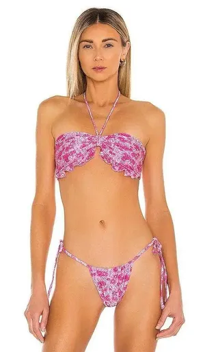 Frankies Bikinis Set Pink Floral Bikini thumbnail 1