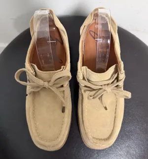 Zodiac Sand Tan Suede Leather Platform Fern Square Toe Chukka Lace Up Shoes 8 M thumbnail 6