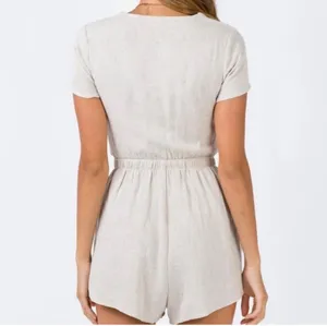 Princess Polly Tie Front Romper Beige Ragnar thumbnail 2