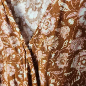 Blu Pepper Brown Floral All Over Print Long Sleeve Wrap Maxi Dress Size Large thumbnail 4