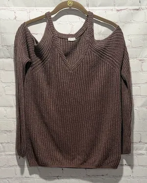 Garage Off-the-Shoulder Sweater -‎ Light Brown Woman's Size Small thumbnail 1
