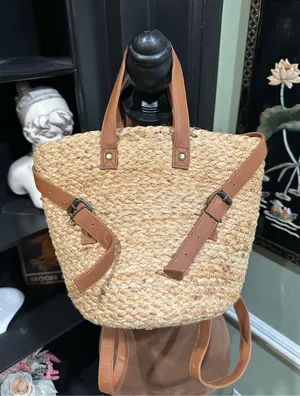 XIX Palms Shorebreak Woven Jute Cooler Backpack – Convertible Straw Bag thumbnail 1