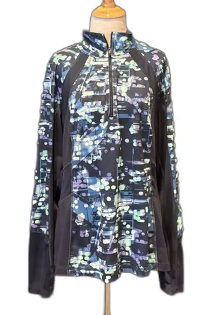 TG Tek Gear Drytek Athletic Long Sleeve Top Blue Tech Print Size XL Womens thumbnail 1