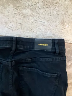Express High Rise Flare Jeans in Black - 8 thumbnail 8