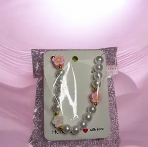 White Pearl With Flowers choker necklace thumbnail 3