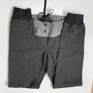 Joggers Pant Pull On Elastic Waist Stripe Lounge Grey Black Tall thumbnail 7