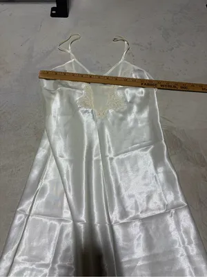Victoria’s Secret vintage gold label Ivory white Lace Trim Slip Dress Chiffon s thumbnail 3